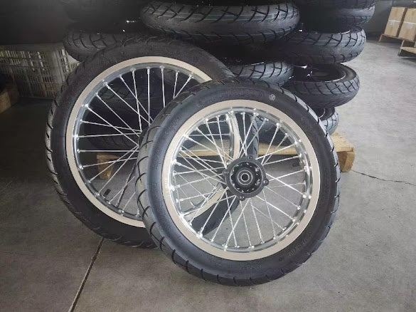 Yozma/Strike 17/14 supermoto wheelset chrome