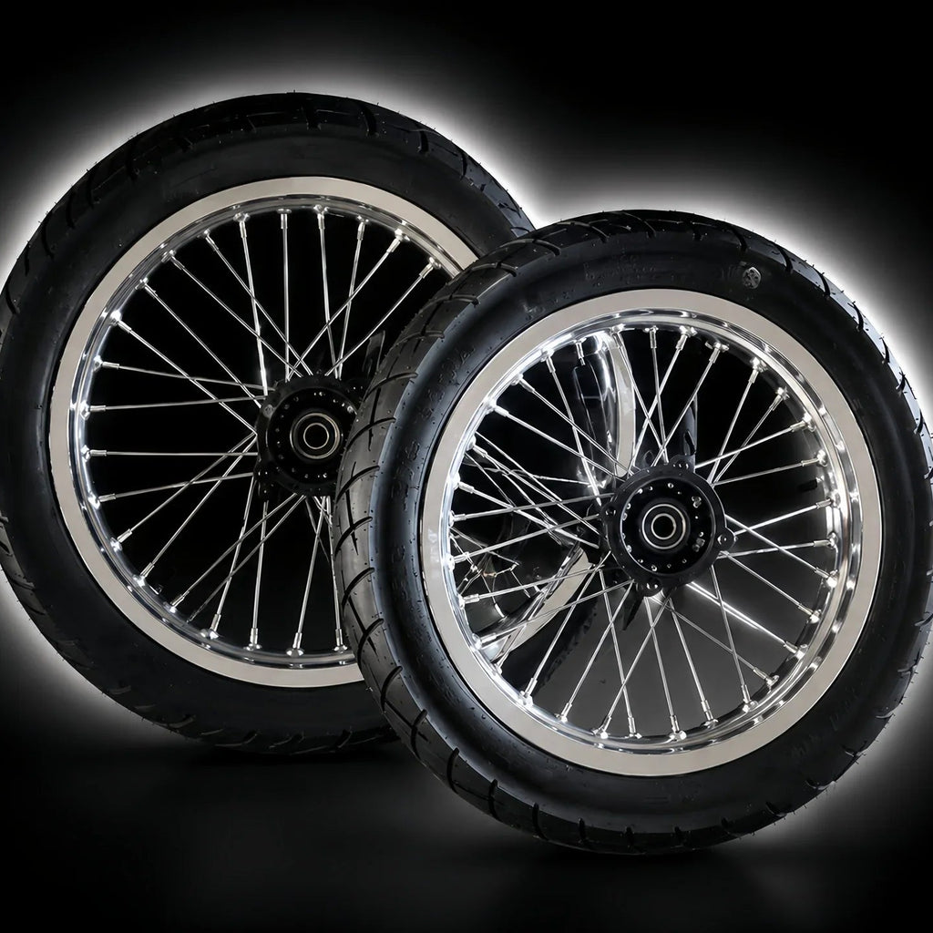 14/14in Supermoto Wheel Set Chrome