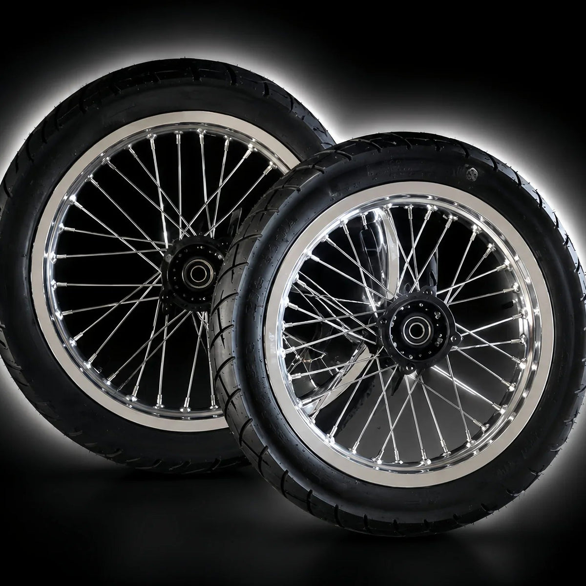 14/14in Supermoto Wheel Set Chrome